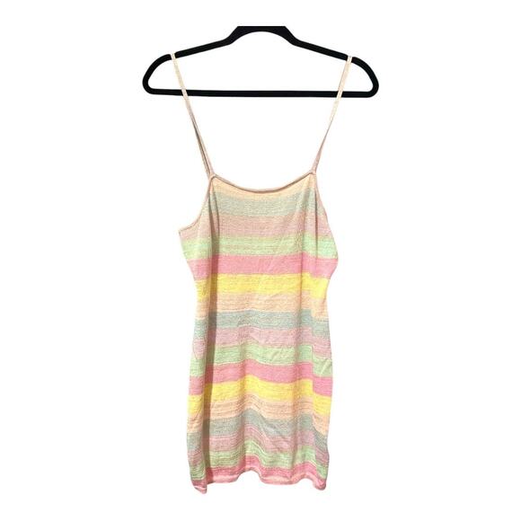 LoveShackFancy Lessie Knit Mini Dress L Pastel Stripe Boho Resort - Picture 5 of 7